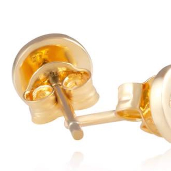 925Sterling Silver ARIES Disc Earrings Gold Plated - Picture 2 of 3